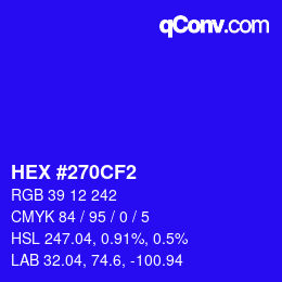 Color code: HEX #270CF2 | qconv.com