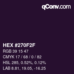 Color code: HEX #270F2F | qconv.com