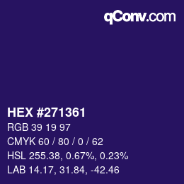 カラーコード: HEX #271361 | qconv.com
