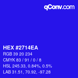Color code: HEX #2714EA | qconv.com
