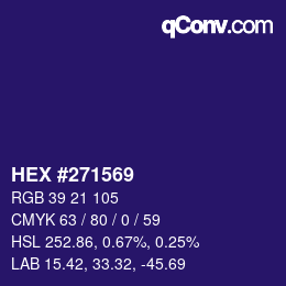 カラーコード: HEX #271569 | qconv.com
