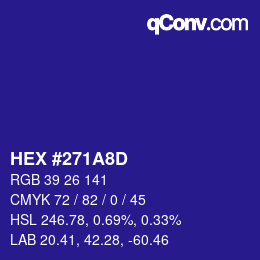 Color code: HEX #271A8D | qconv.com