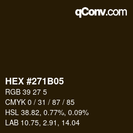 Color code: HEX #271B05 | qconv.com
