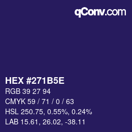 Code couleur: HEX #271B5E | qconv.com