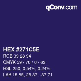 Código de color: HEX #271C5E | qconv.com