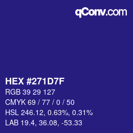 Color code: HEX #271D7F | qconv.com