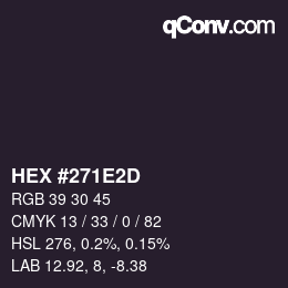 Color code: HEX #271E2D | qconv.com