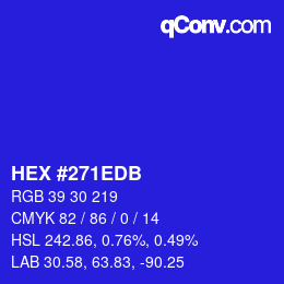 Color code: HEX #271EDB | qconv.com