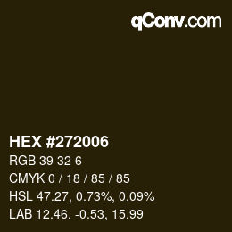 Color code: HEX #272006 | qconv.com
