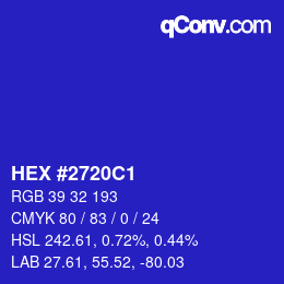 Color code: HEX #2720C1 | qconv.com