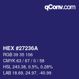 Color code: HEX #27236A | qconv.com