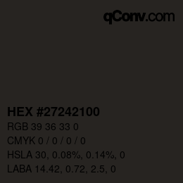 Código de color: HEX #27242100 | qconv.com