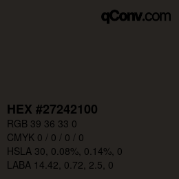 Código de color: HEX #27242100 | qconv.com