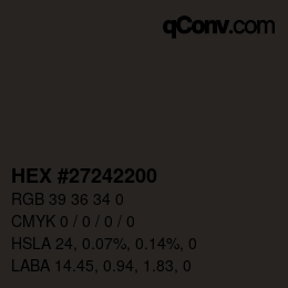 Color code: HEX #27242200 | qconv.com