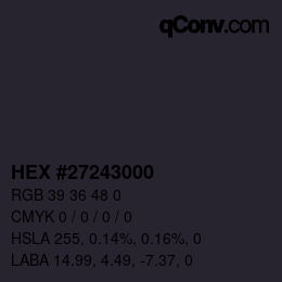 Color code: HEX #27243000 | qconv.com