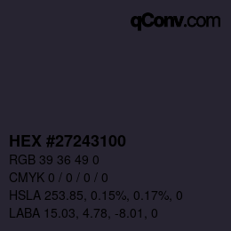 Color code: HEX #27243100 | qconv.com