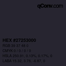 Color code: HEX #27253000 | qconv.com