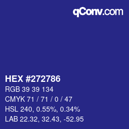 Color code: HEX #272786 | qconv.com
