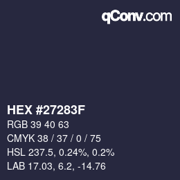 Color code: HEX #27283F | qconv.com