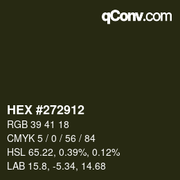 カラーコード: HEX #272912 | qconv.com