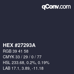 Color code: HEX #27293A | qconv.com