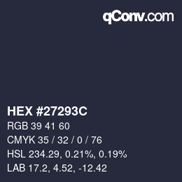 Farbcode: HEX #27293C | qconv.com