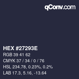 Color code: HEX #27293E | qconv.com