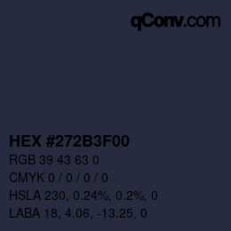 Color code: HEX #272B3F00 | qconv.com
