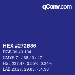 Color code: HEX #272B86 | qconv.com