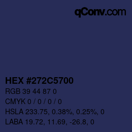 カラーコード: HEX #272C5700 | qconv.com