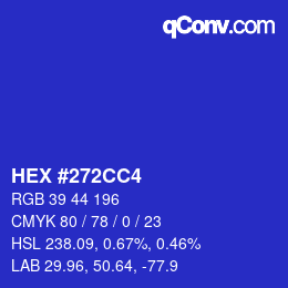 カラーコード: HEX #272CC4 | qconv.com