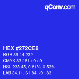 Color code: HEX #272CE8 | qconv.com