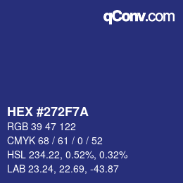 Color code: HEX #272F7A | qconv.com
