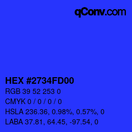 Color code: HEX #2734FD00 | qconv.com
