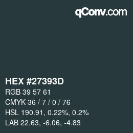 Código de color: HEX #27393D | qconv.com