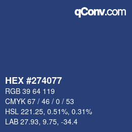 カラーコード: HEX #274077 | qconv.com
