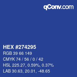 Color code: HEX #274295 | qconv.com