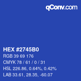 Color code: HEX #2745B0 | qconv.com