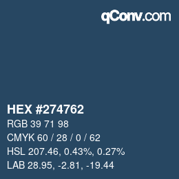 Color code: HEX #274762 | qconv.com