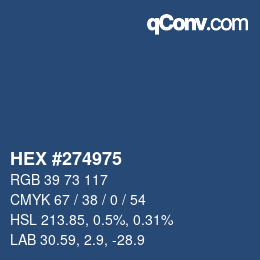 Color code: HEX #274975 | qconv.com