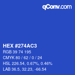 Color code: HEX #274AC3 | qconv.com