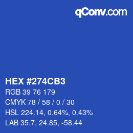 Color code: HEX #274CB3 | qconv.com