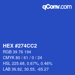 Color code: HEX #274CC2 | qconv.com