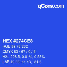 Color code: HEX #274CE8 | qconv.com