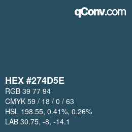 Color code: HEX #274D5E | qconv.com