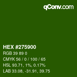 カラーコード: HEX #275900 | qconv.com