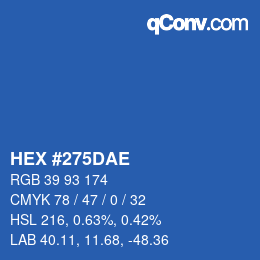 Color code: HEX #275DAE | qconv.com