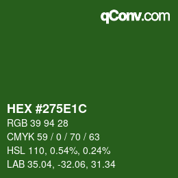 Color code: HEX #275E1C | qconv.com