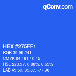 Color code: HEX #275FF1 | qconv.com