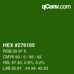 Farbcode: HEX #276105 | qconv.com